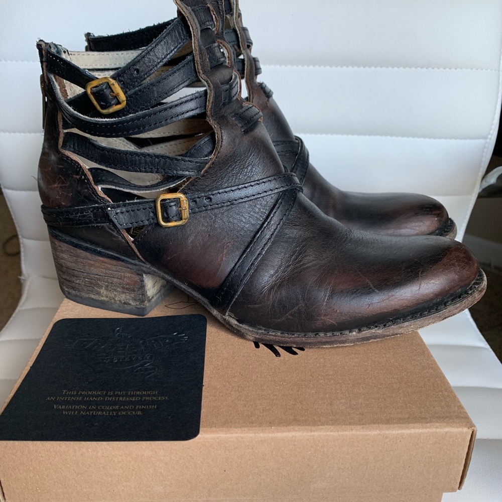 Freebird by Steven Black Distressed Ankle Boots